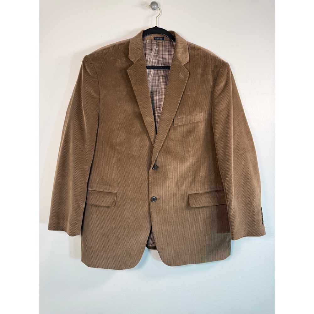 Saddlebred Corduroy Blazer Men 44S Tan Two Button Sport Coat Preppy Old MoneyEUC